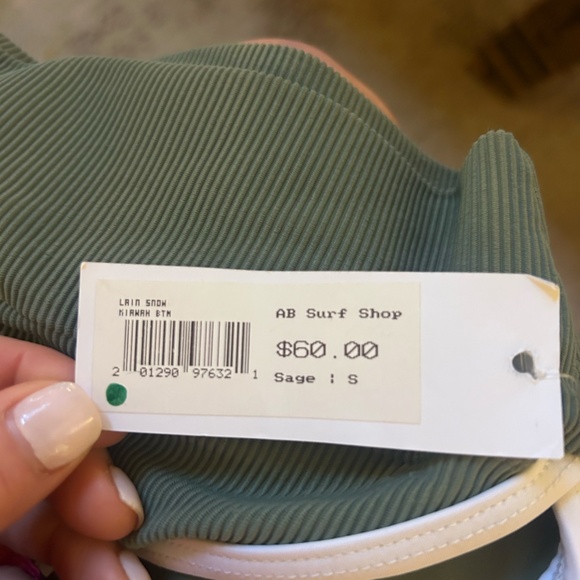 LainSnow Kiawah Bottom NWT Sage/White - Picture 4 of 4